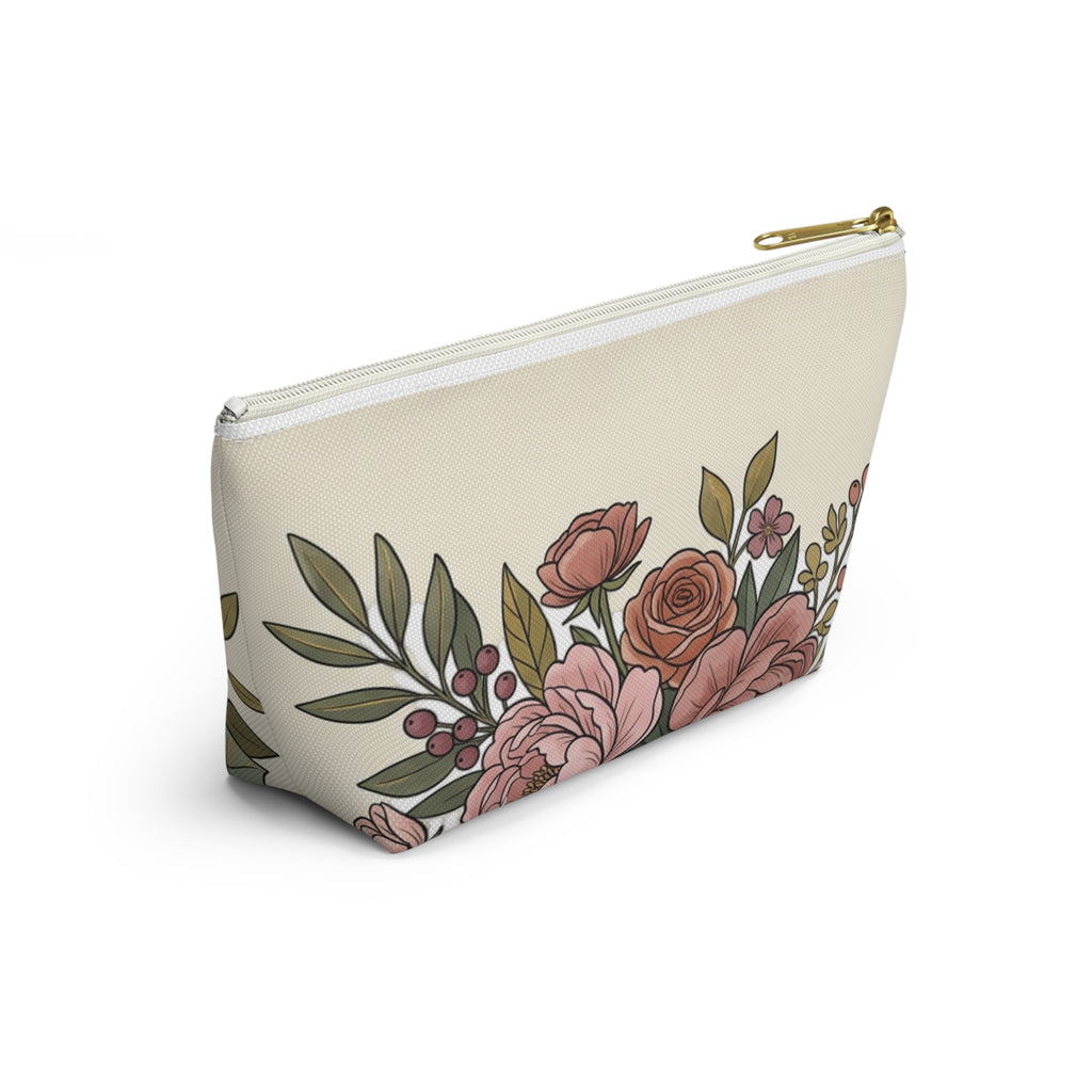 Floral Cosmetic Pouch — Vintage Accessory Bag
