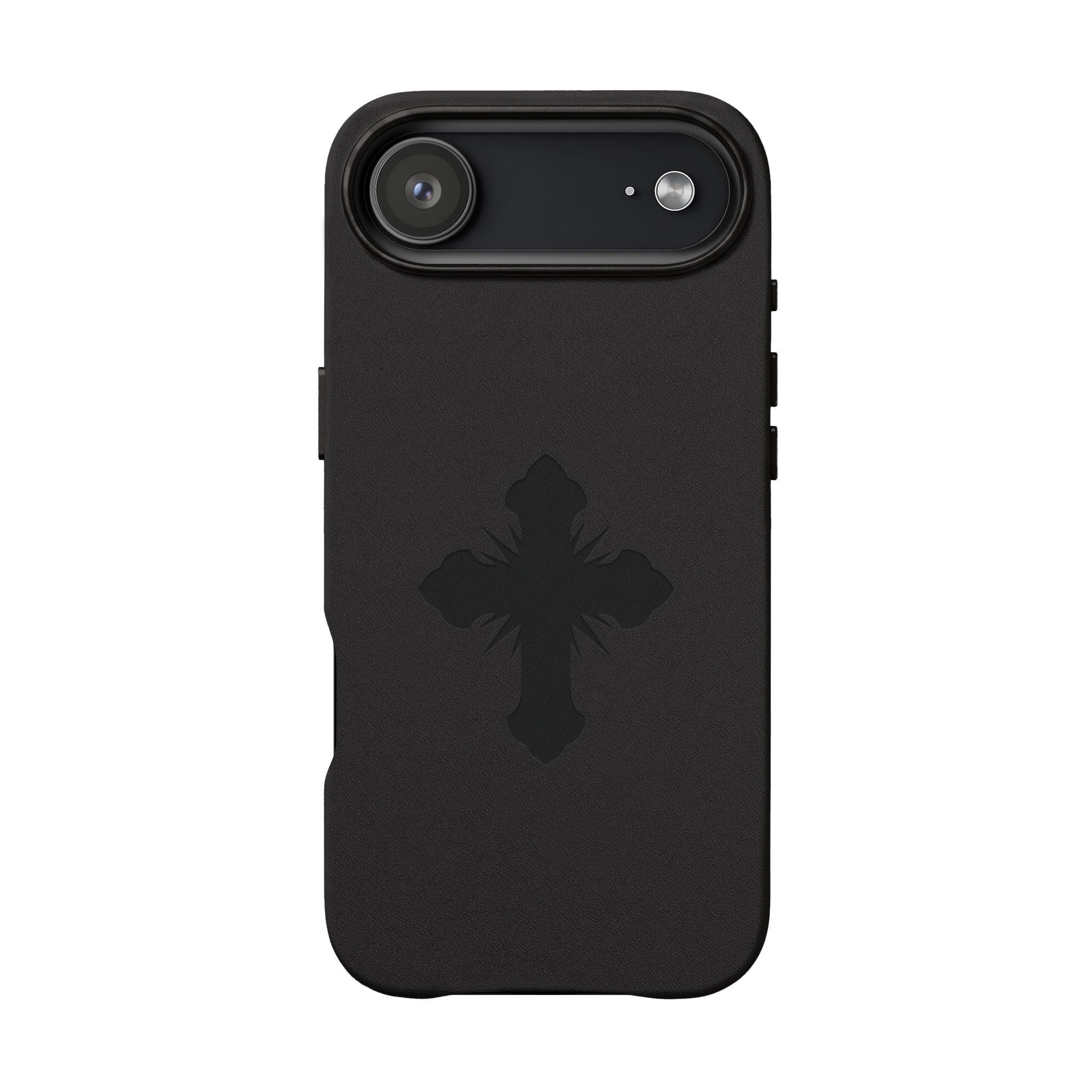 Leather Phone Case with Embossed Cross