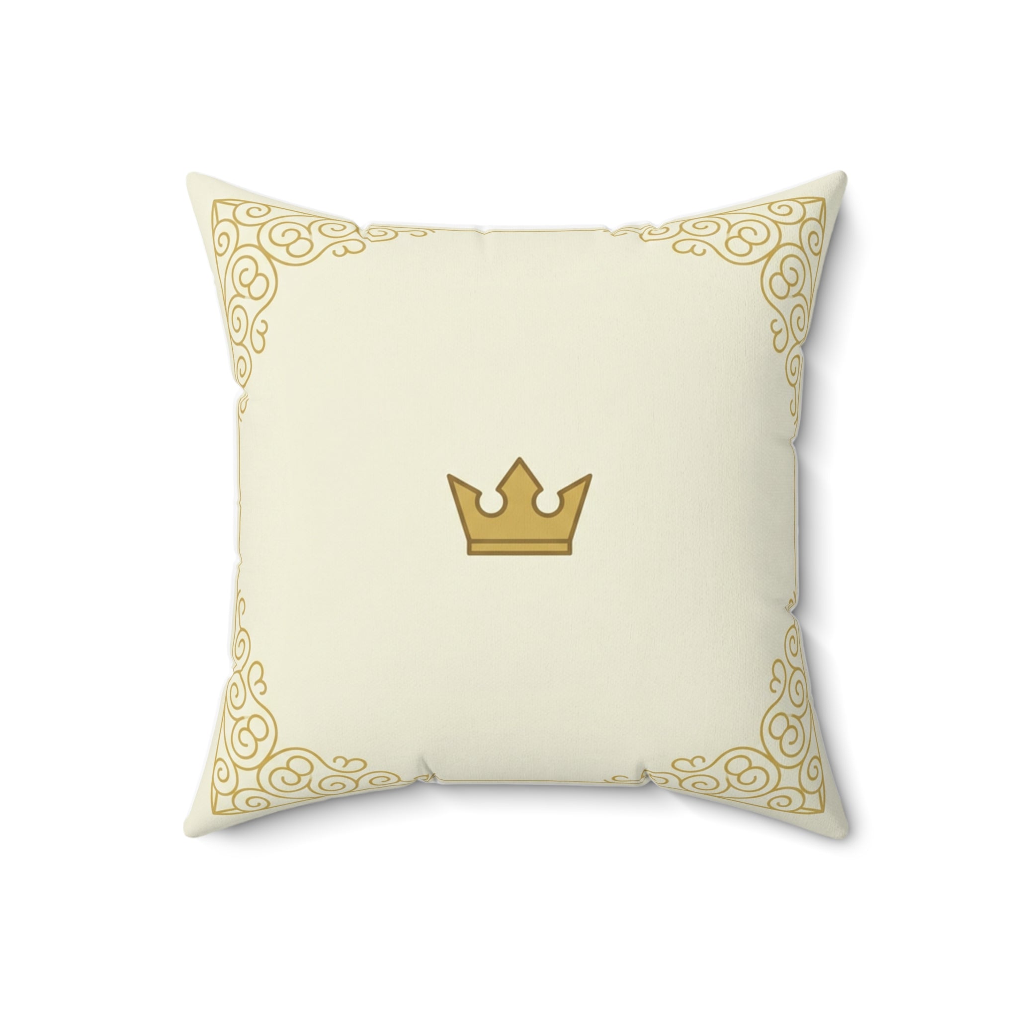 Royal Gold Crown Throw Pillow