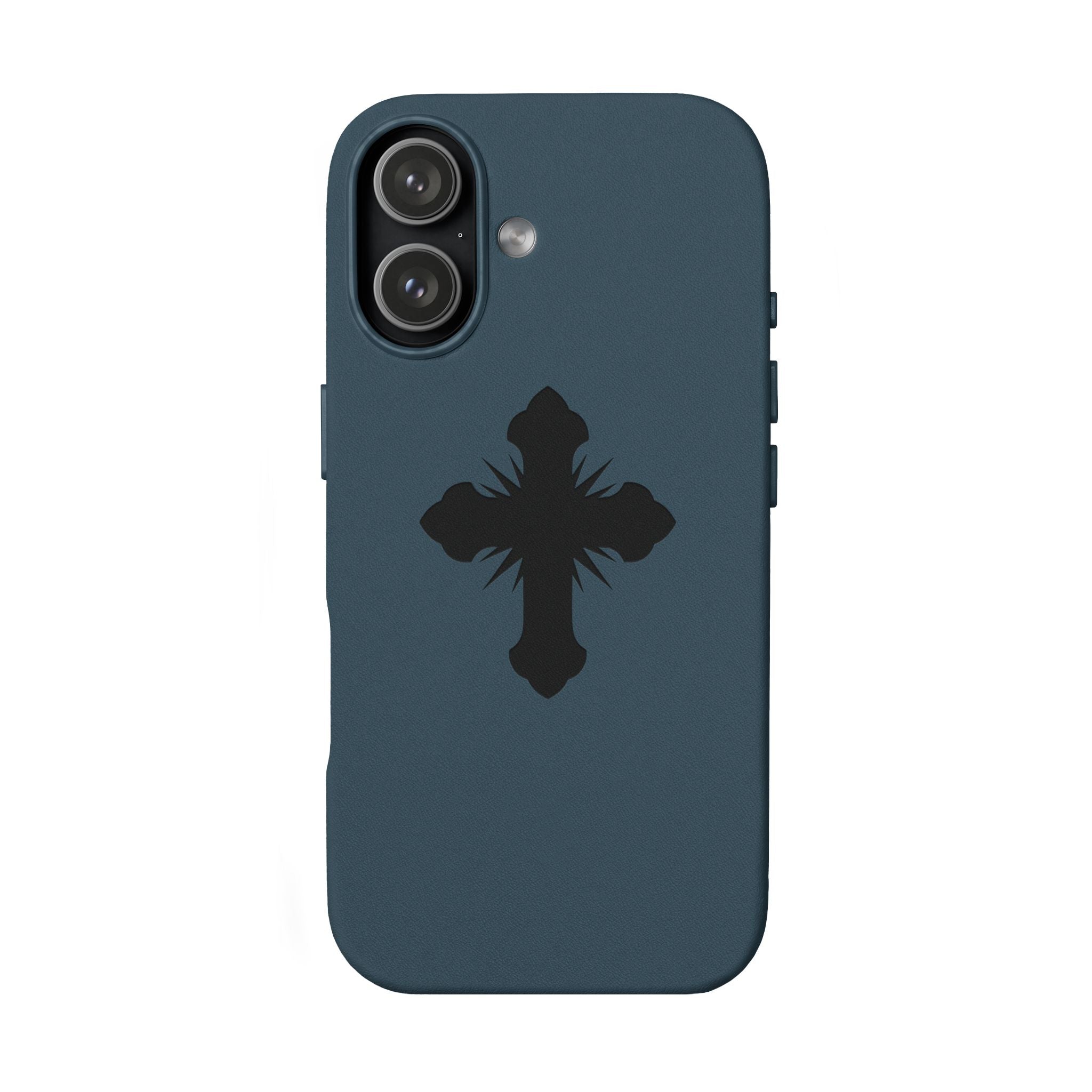 Leather Phone Case with Embossed Cross