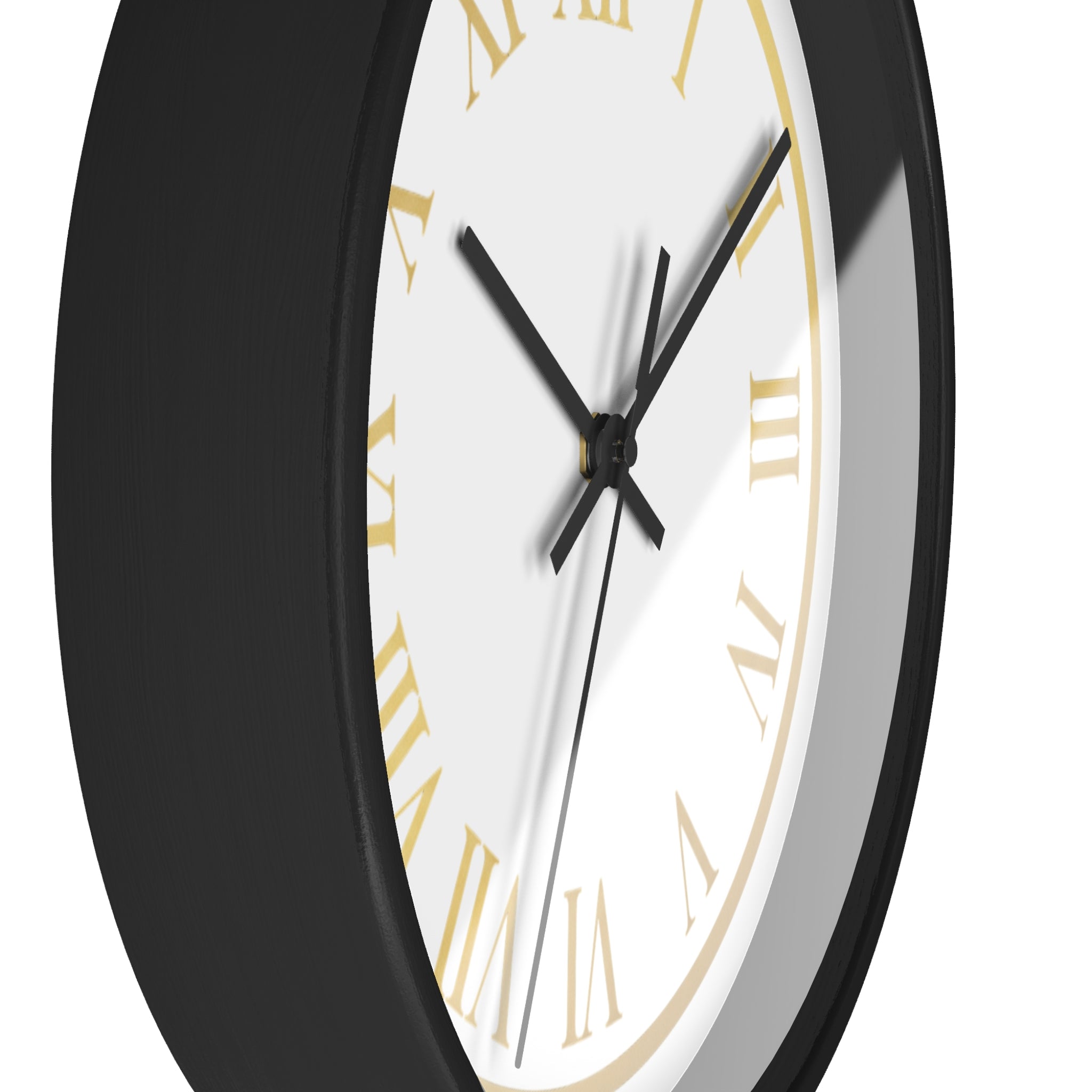 Black & Gold Roman Numeral Wall Clock