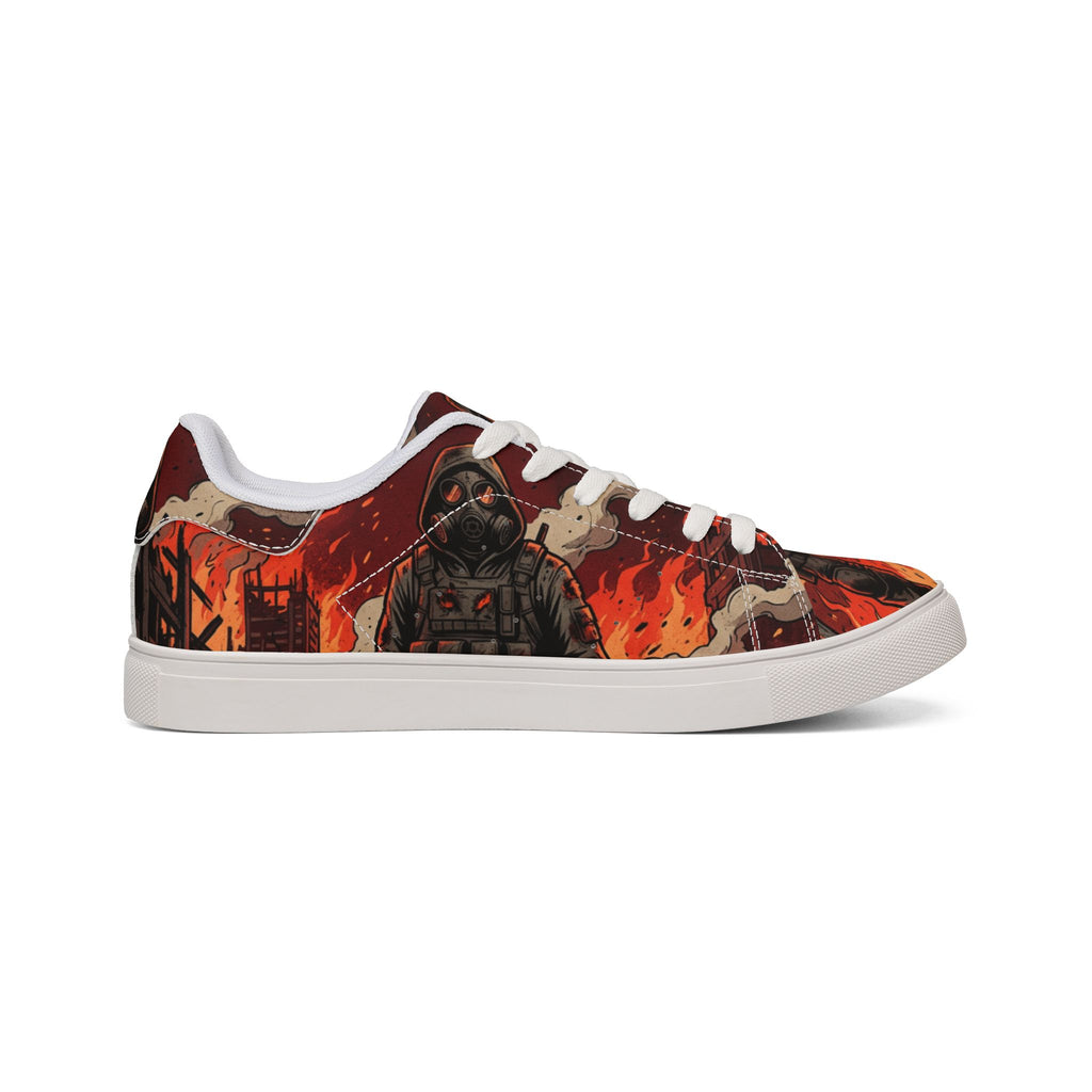 Leather Sneakers — Firefighter Low-Top Shoes