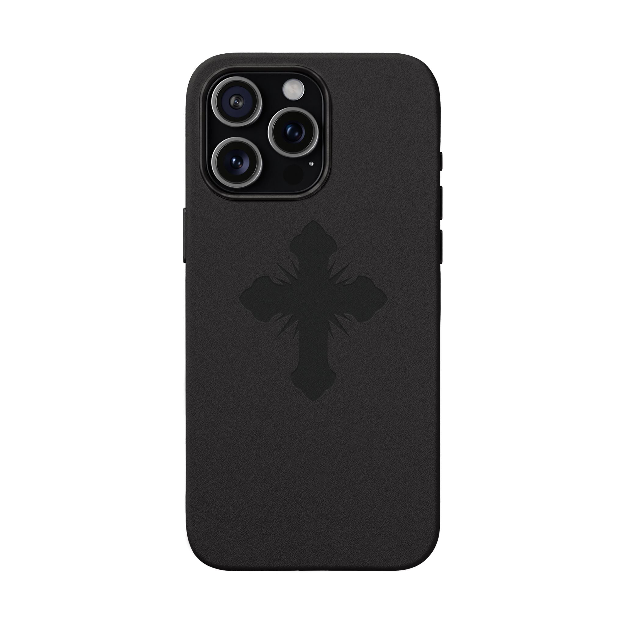 Leather Phone Case with Embossed Cross