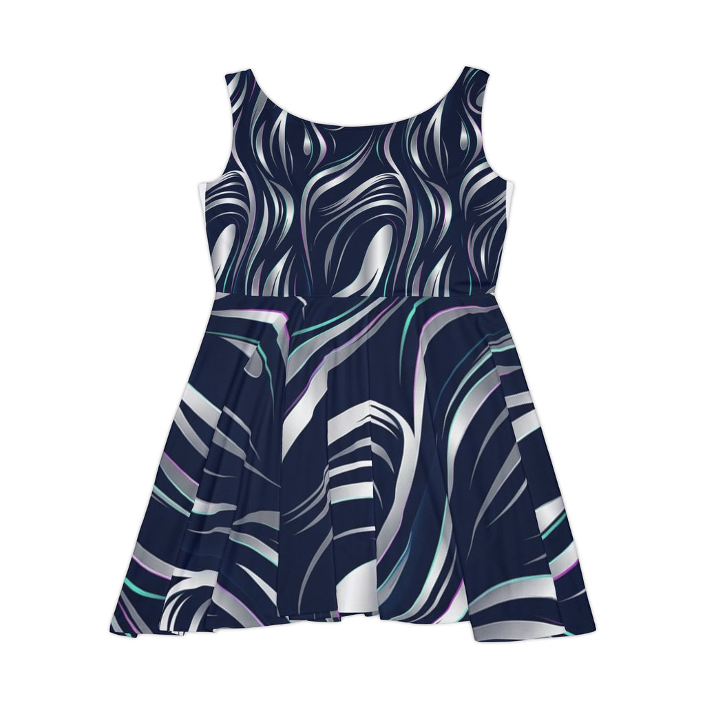 Abstract Wave Skater Dress