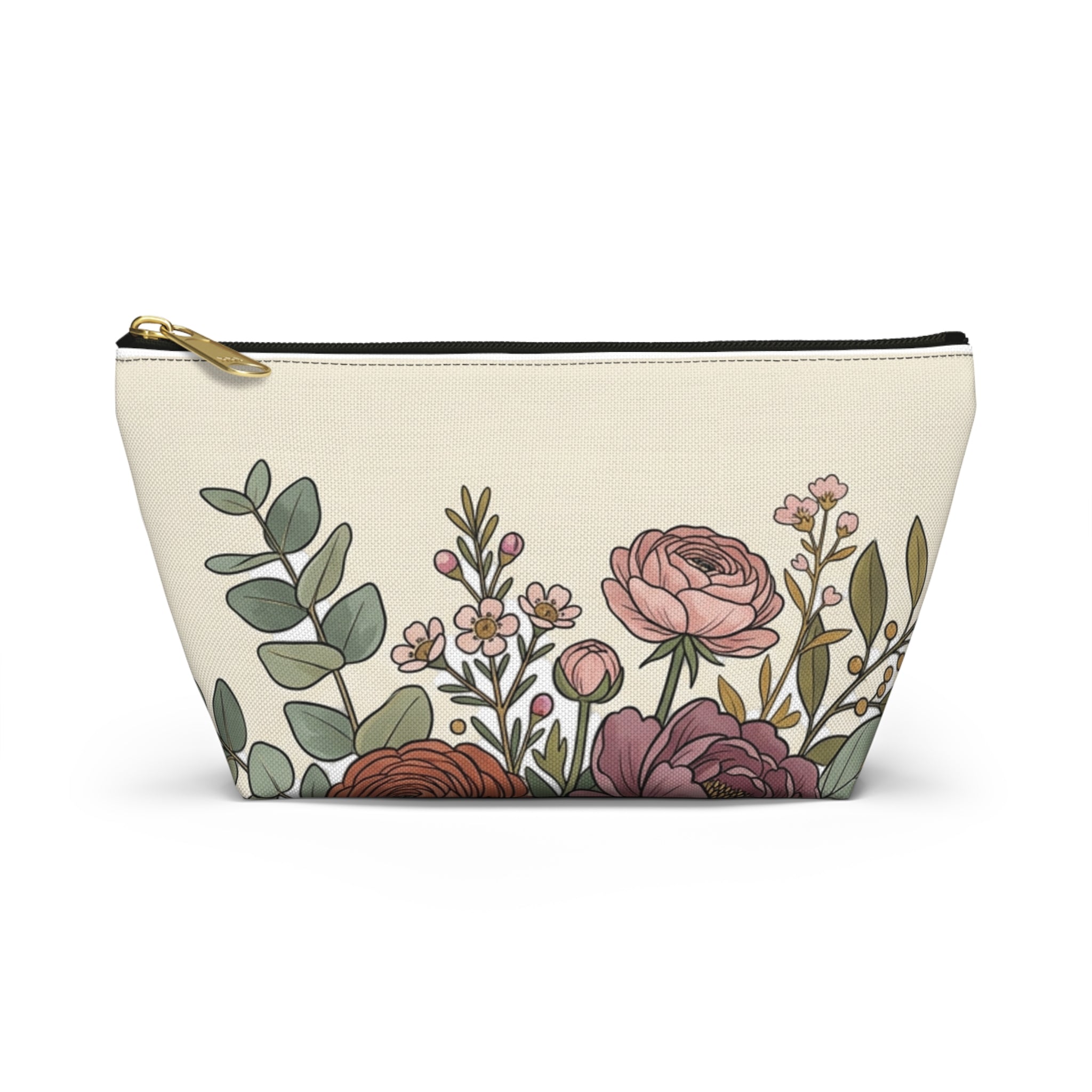 Floral Cosmetic Pouch — Vintage Accessory Bag