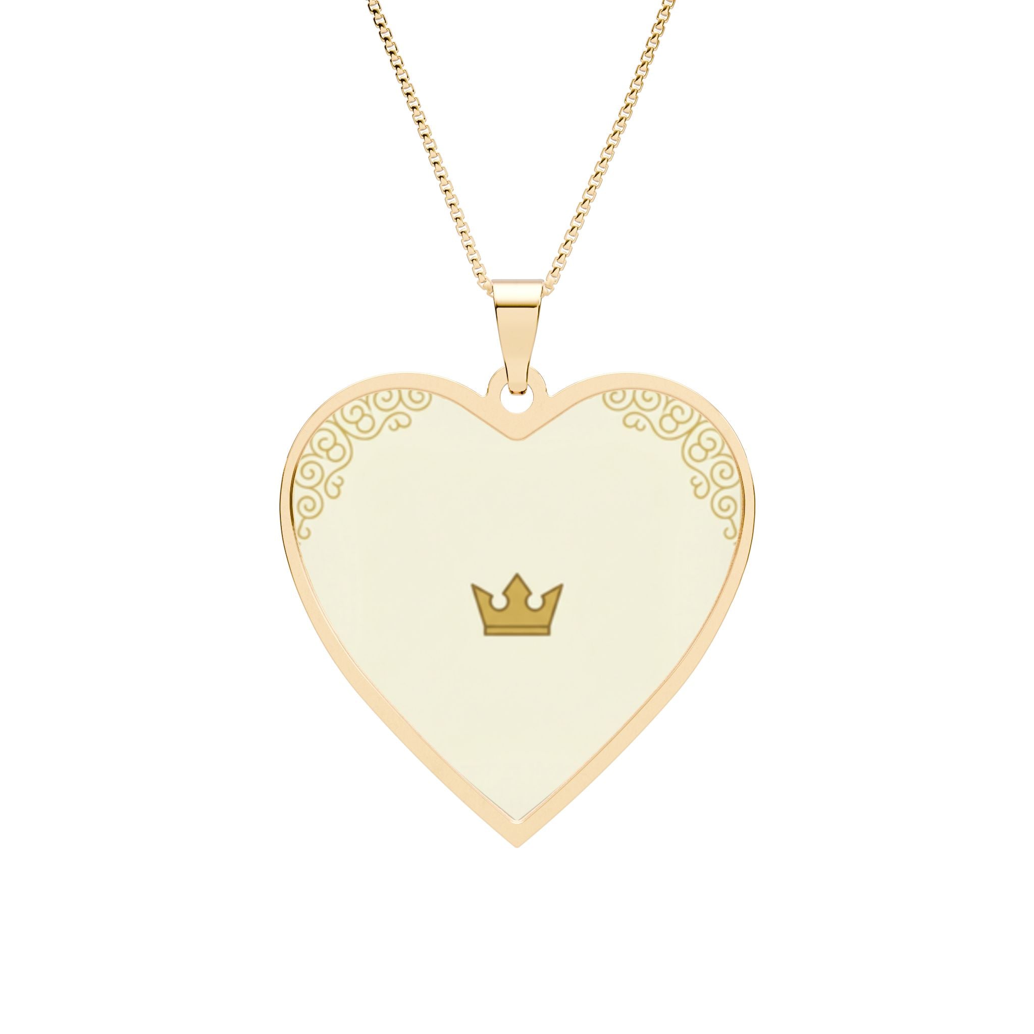 Pendant Necklace — Heart with Crown Accent