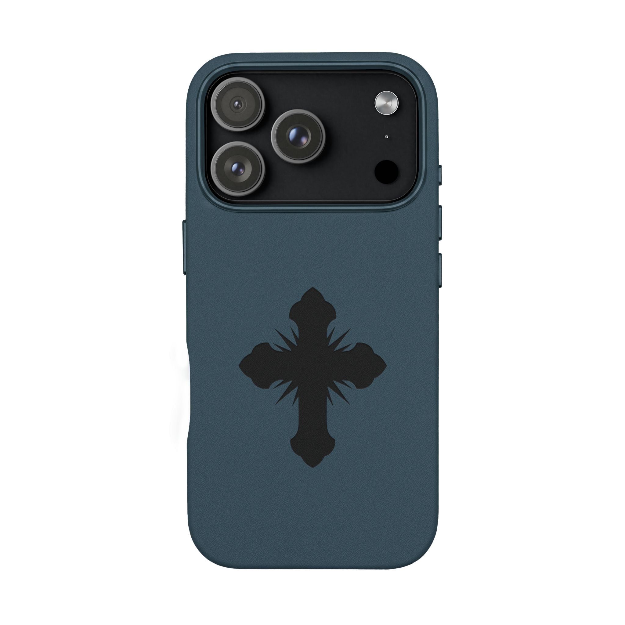 Leather Phone Case with Embossed Cross