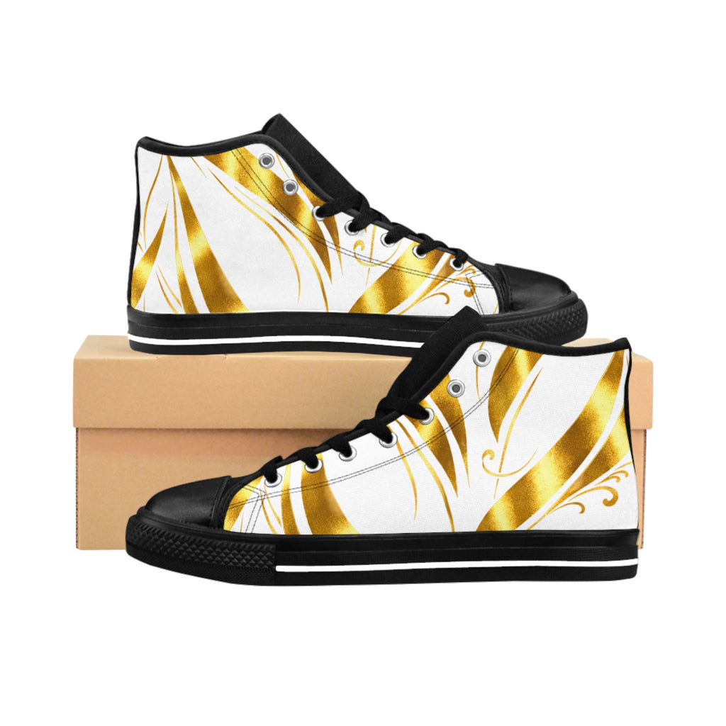 Gold Swirl High-Top Sneakers