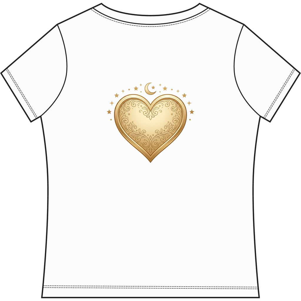 Gold Heart V-Neck Tee — Elegant Women’s Top