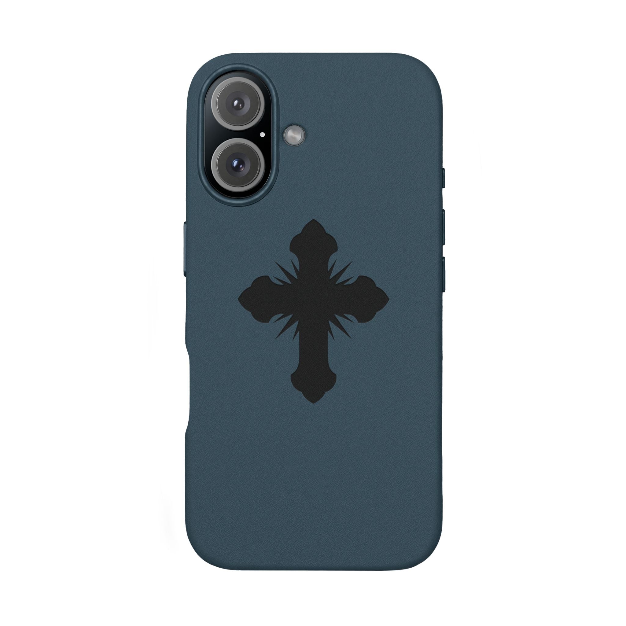 Leather Phone Case with Embossed Cross