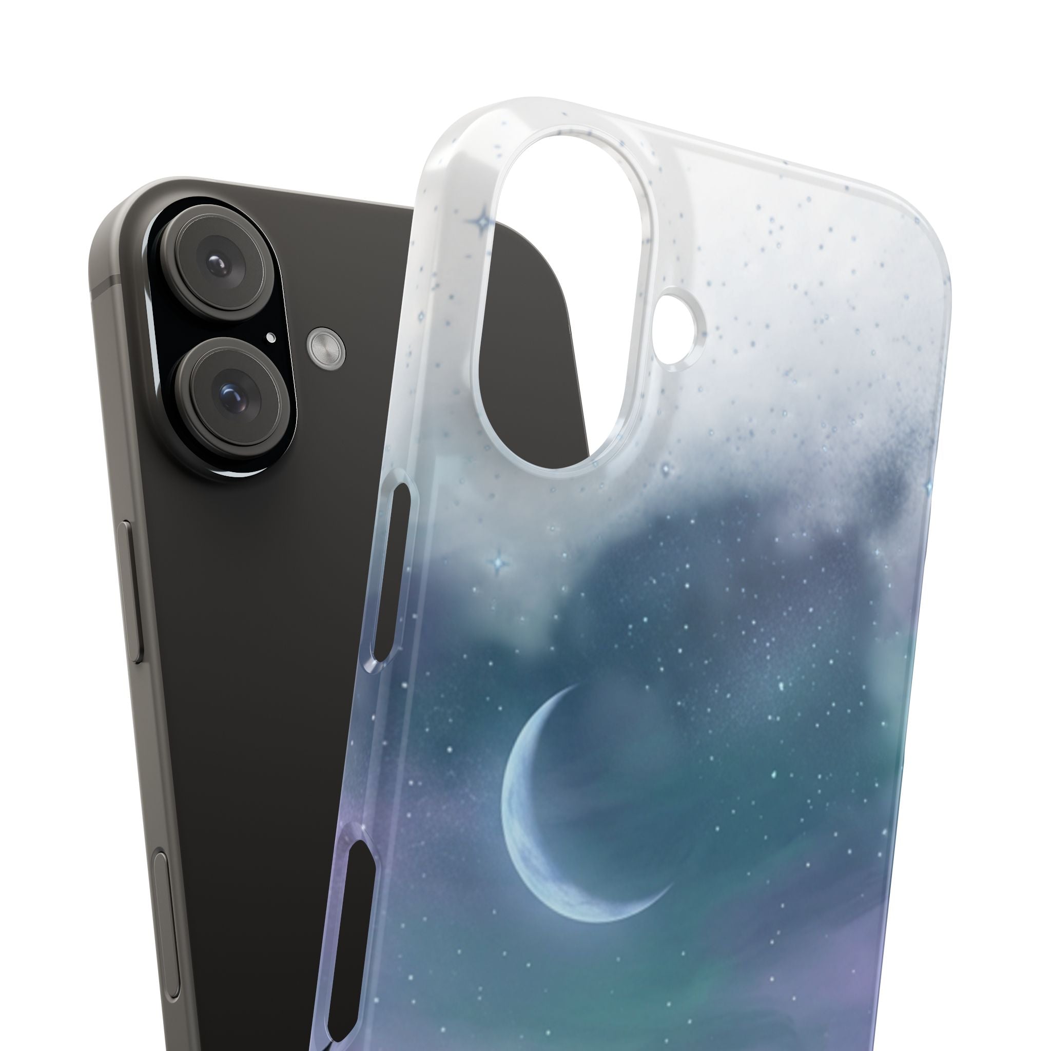 Phone Case – Night Sky Moon & Lake Artwork