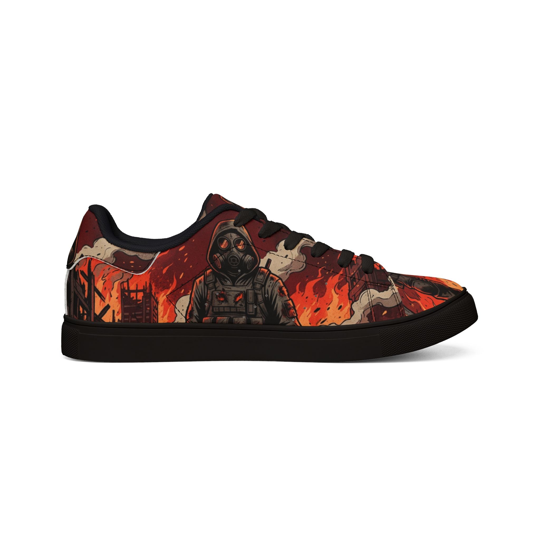 Leather Sneakers — Firefighter Low-Top Shoes