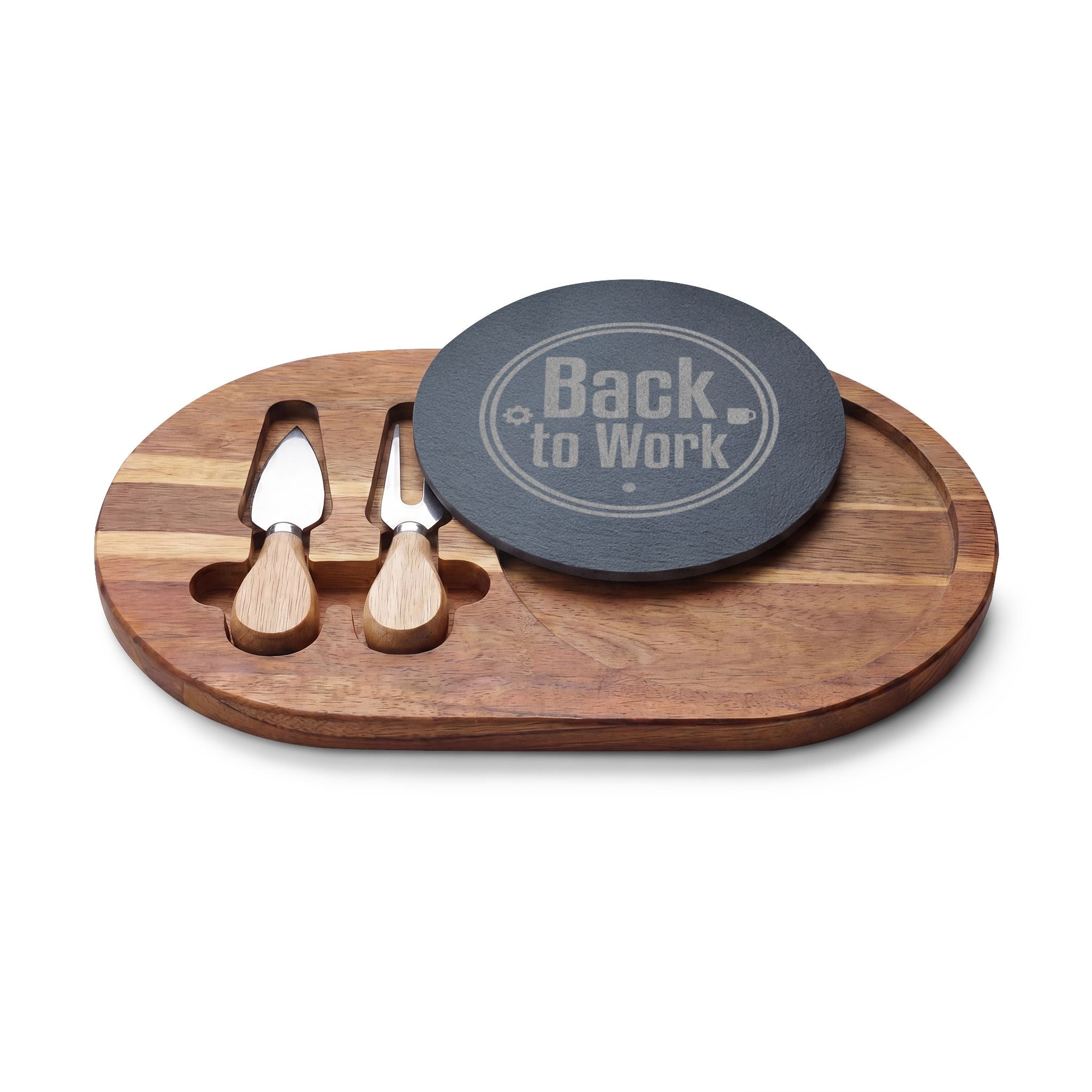 Engraved 'Back to Work' Charcuterie Board