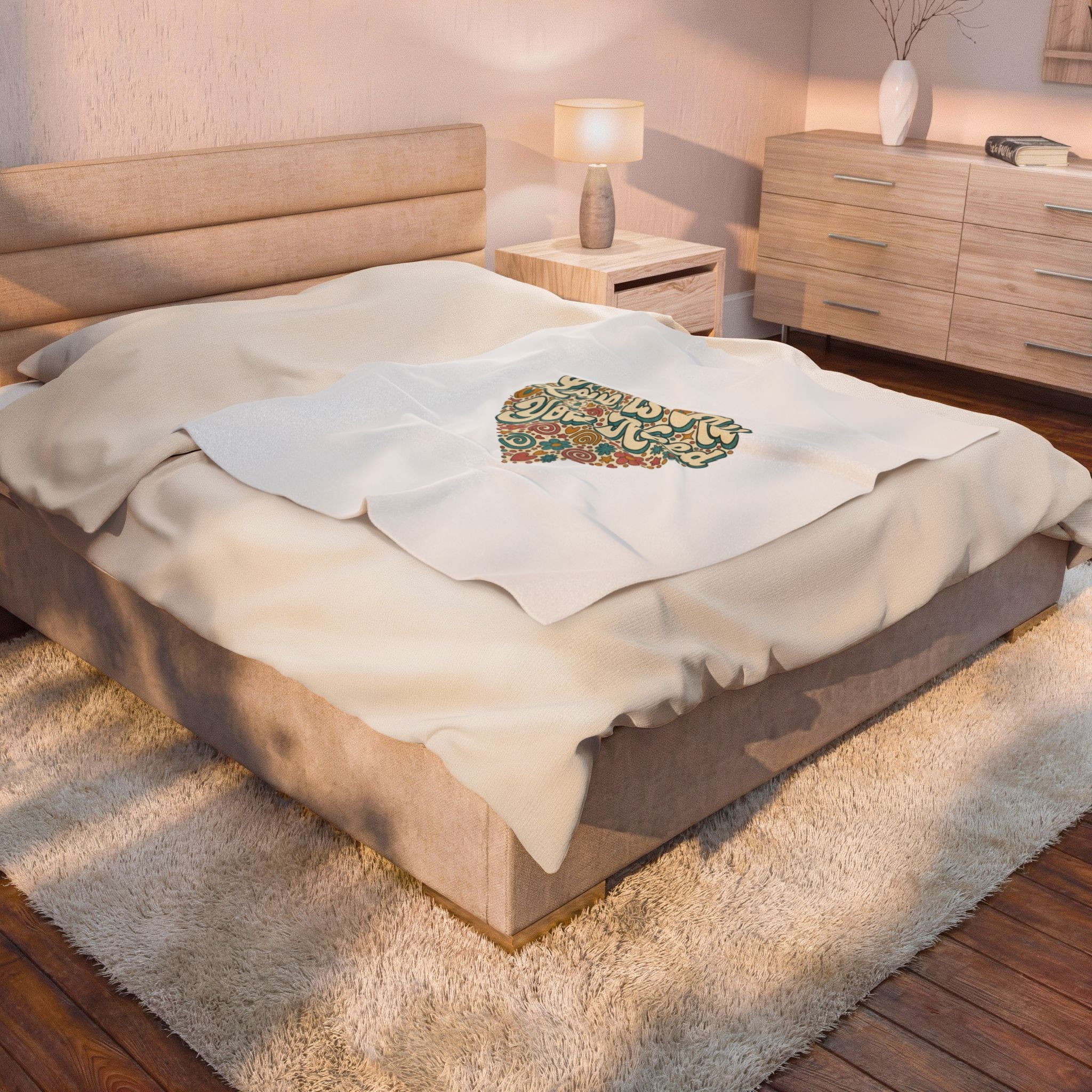 'Love Is All You Need' Velveteen Plush Blanket