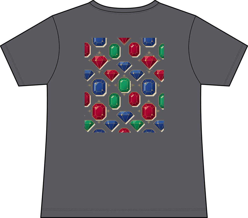 Gemstone Pattern Women’s V‑Neck Tee