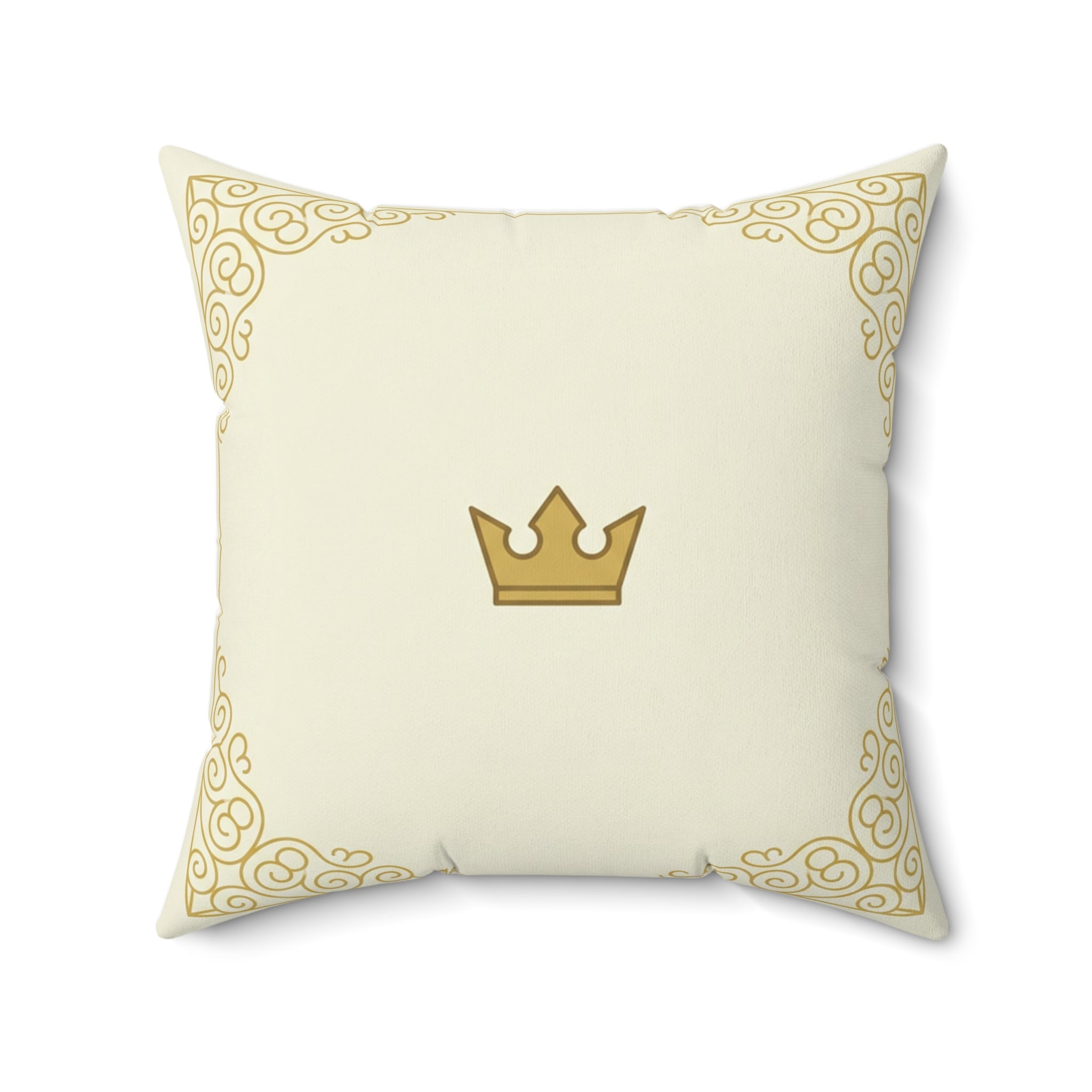 Royal Gold Crown Throw Pillow