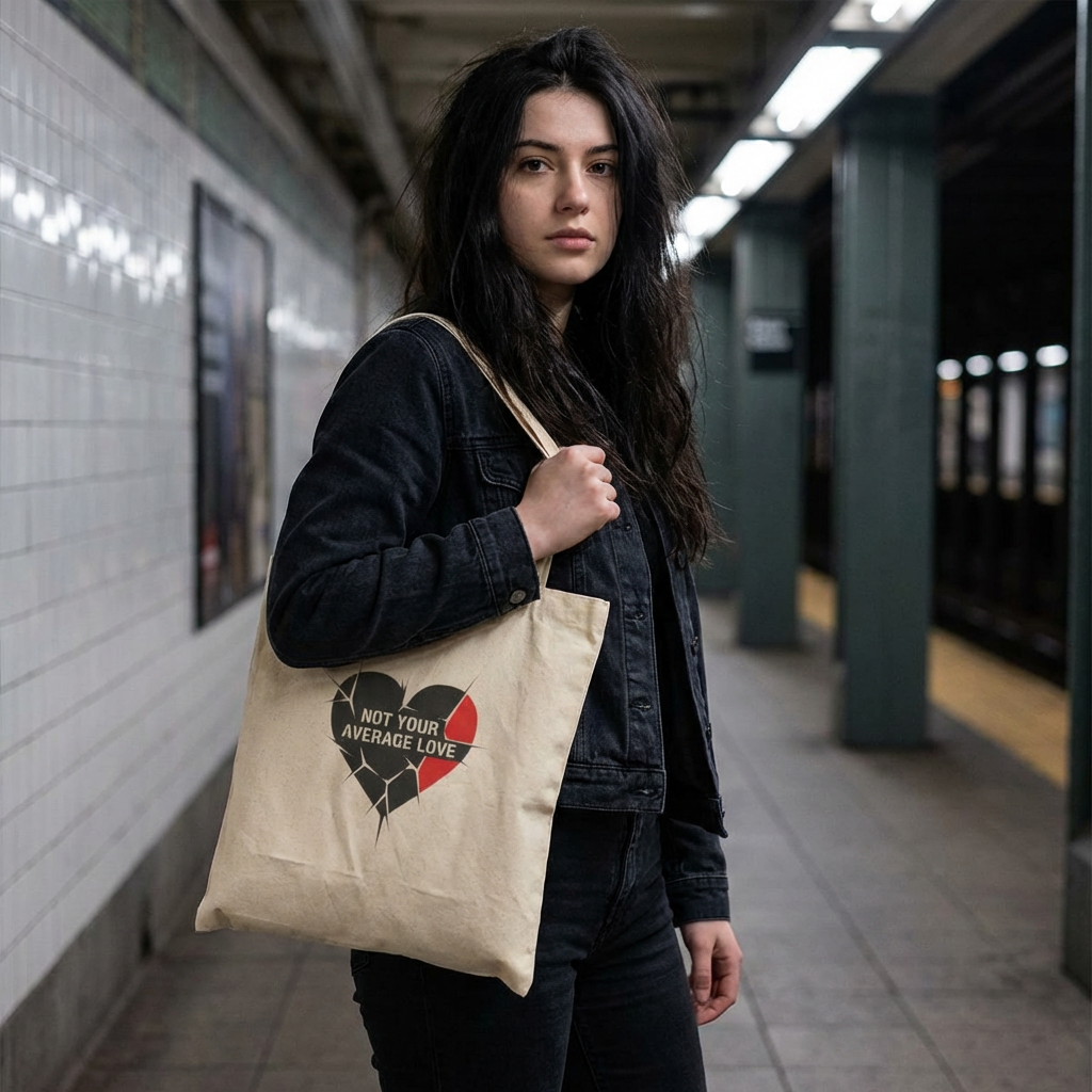 Chain Heart Graphic Tote