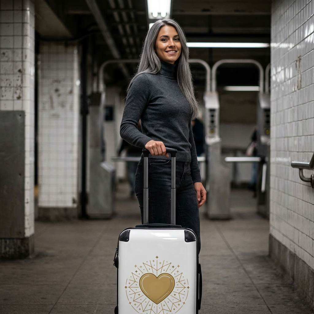 Celestial Gold Heart Suitcase
