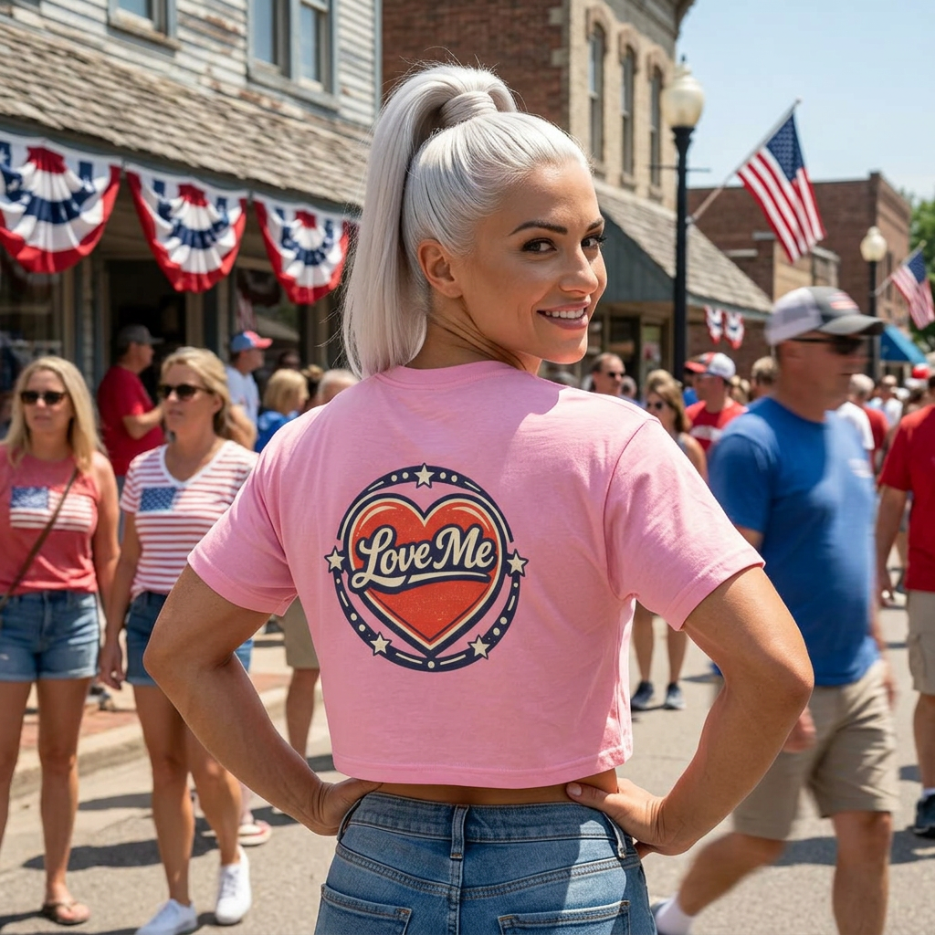 Love Me Heart Crop Tee — Women's Crop Top