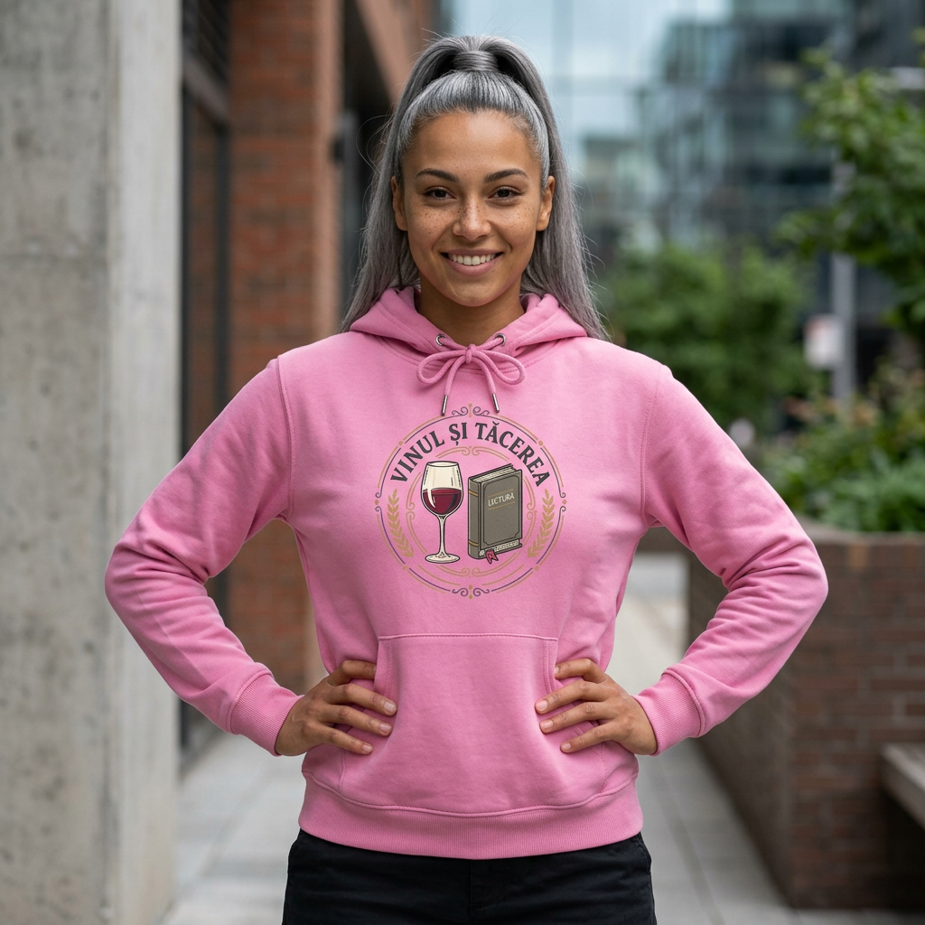 Wine & Silence Hoodie — "Vinul și Tăcerea" Pullover