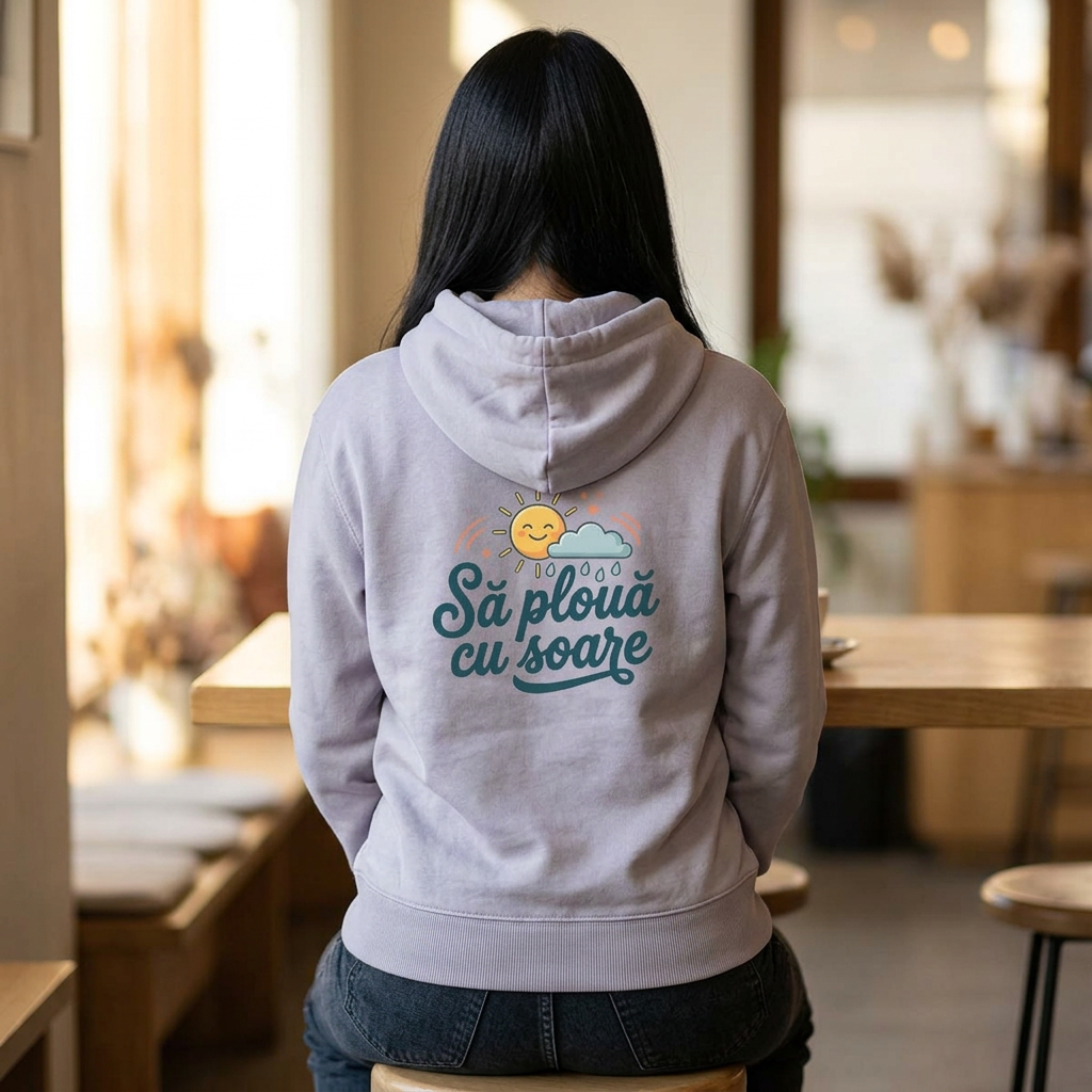 Romanian "Să plouă cu soare" Sun & Cloud Hoodie