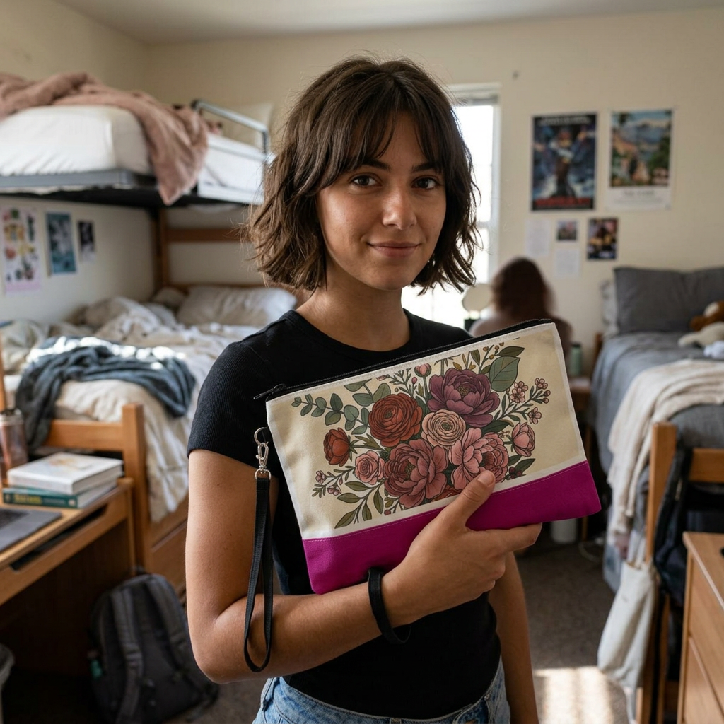 Thermochromic Floral Cosmetic Bag