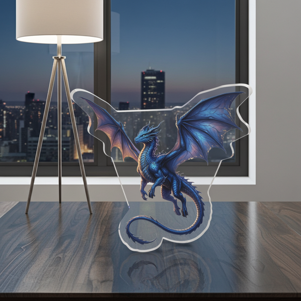 Blue Dragon — Fantasy Creature acrylic statue