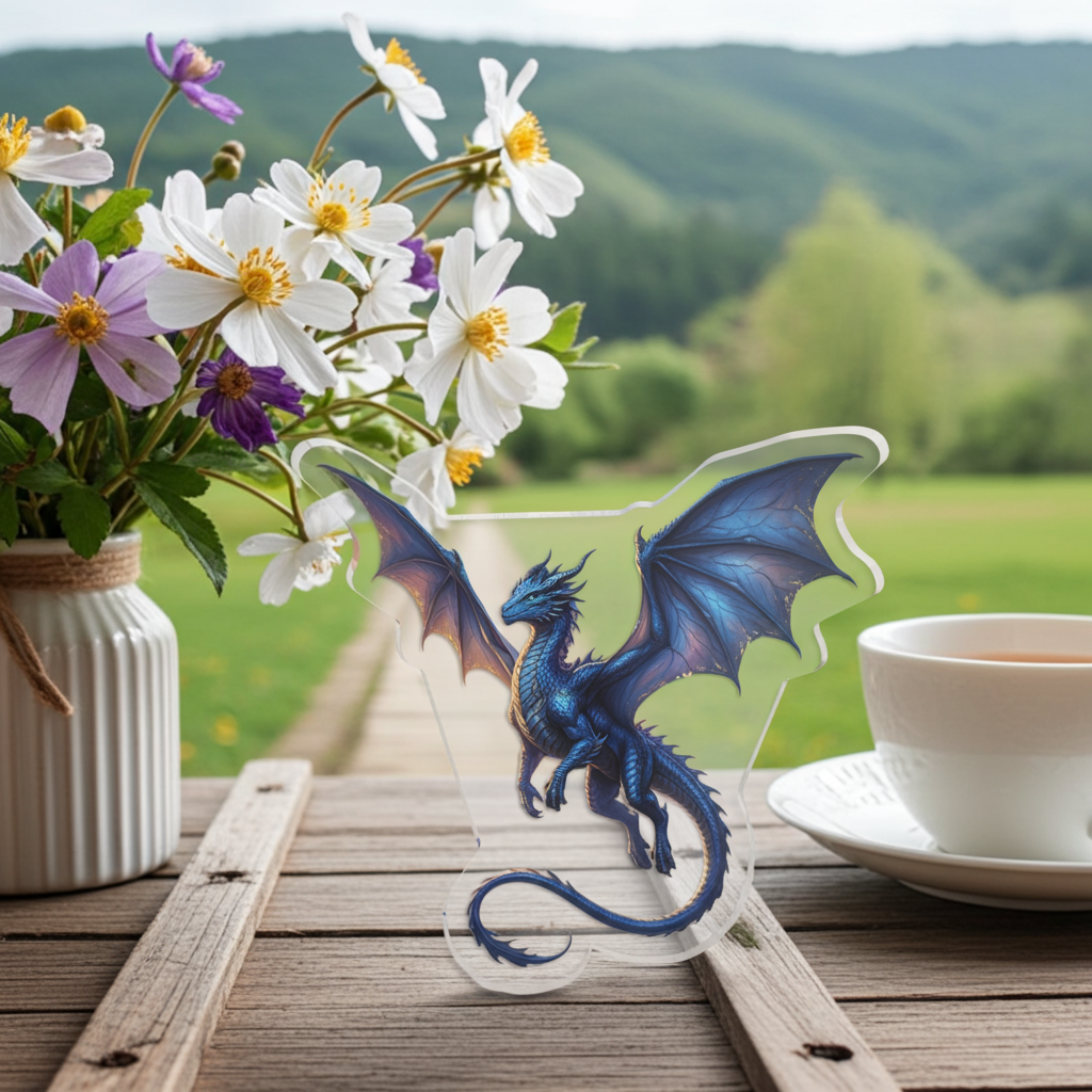 Blue Dragon — Fantasy Creature acrylic statue