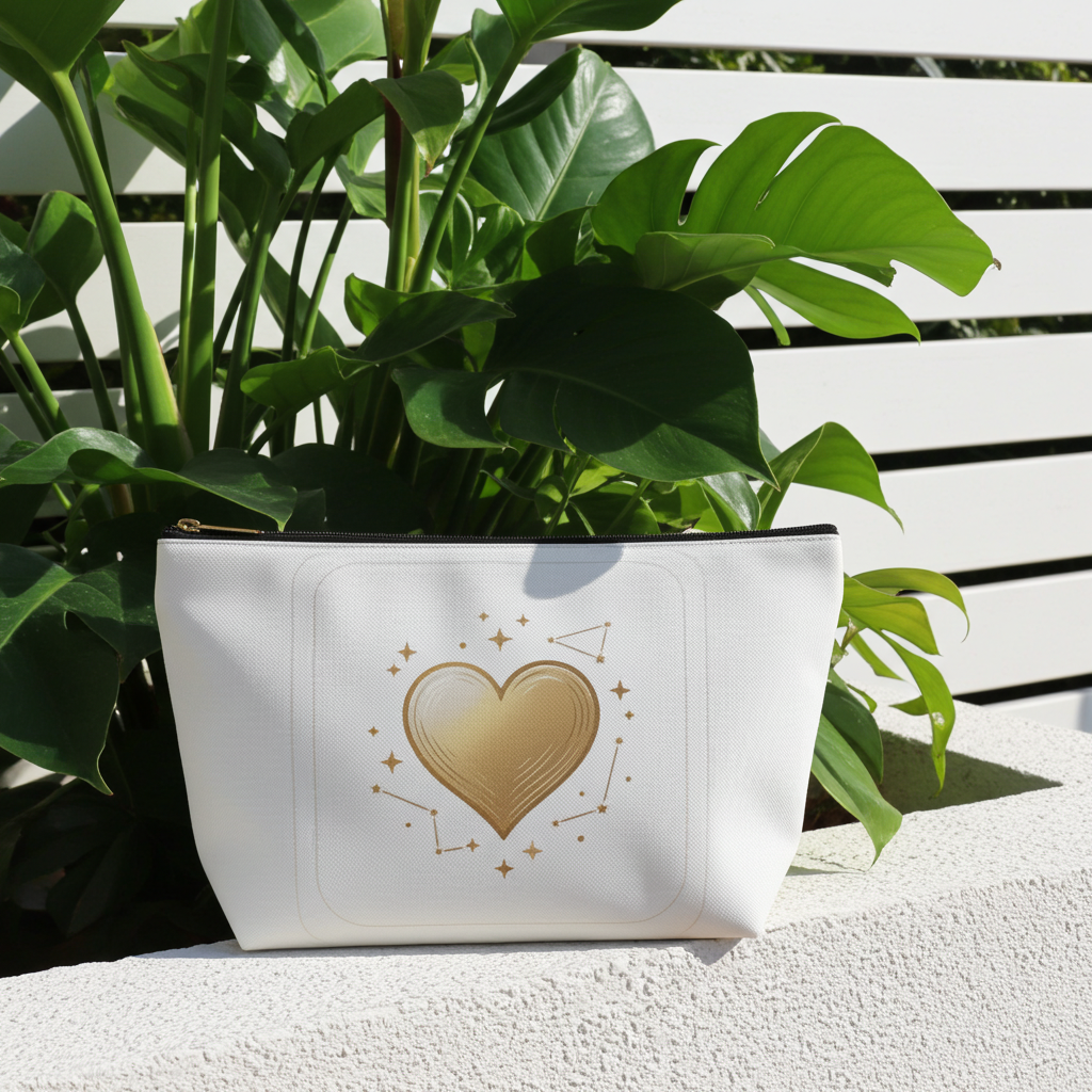 Gold Heart Constellation Accessory Pouch