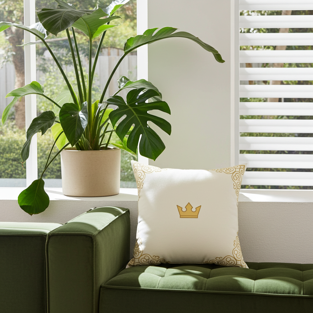 Royal Gold Crown Throw Pillow