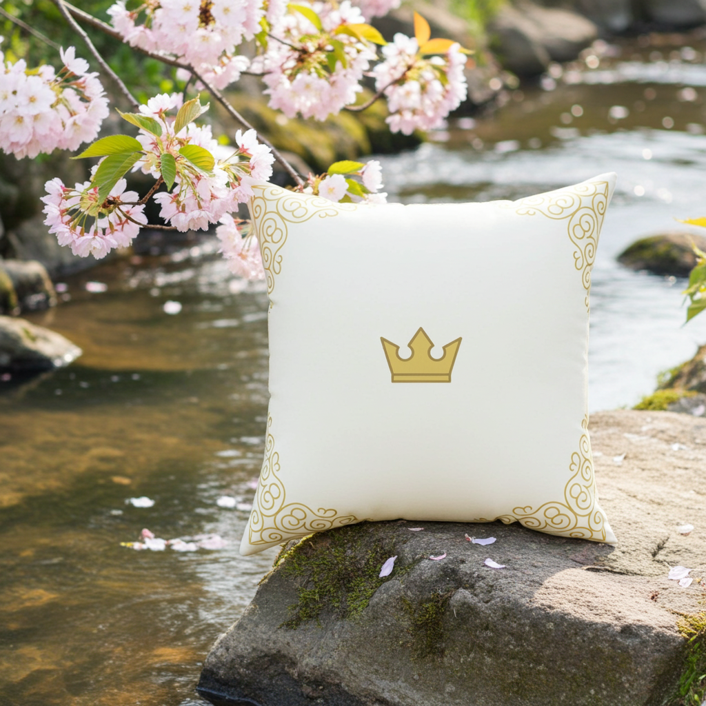 Royal Gold Crown Throw Pillow