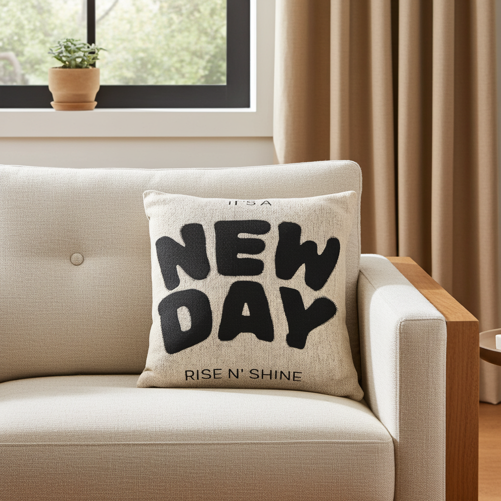 Woven Pillow – 'New Day' Pillow
