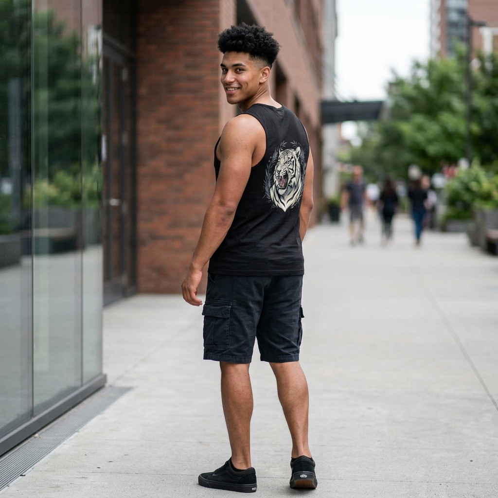 White Tiger Graphic Sleeveless Tee