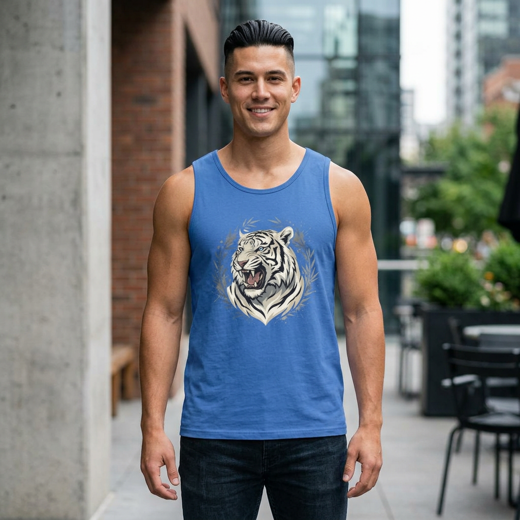 White Tiger Graphic Sleeveless Tee