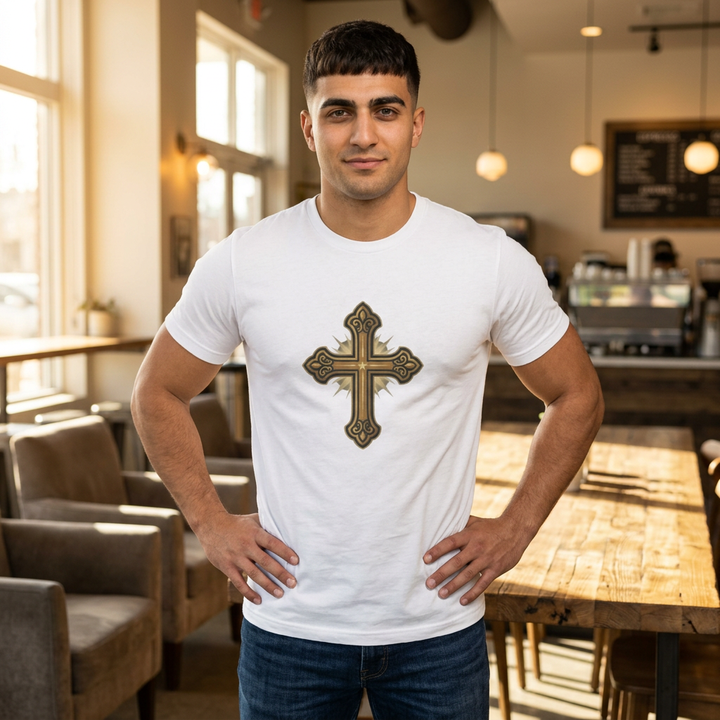 Gold Ornate Cross T-Shirt