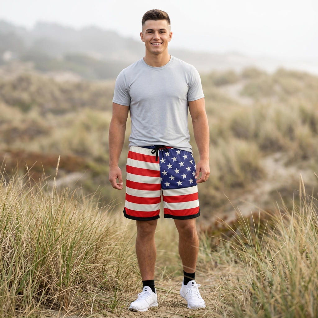 American Flag Basketball Shorts