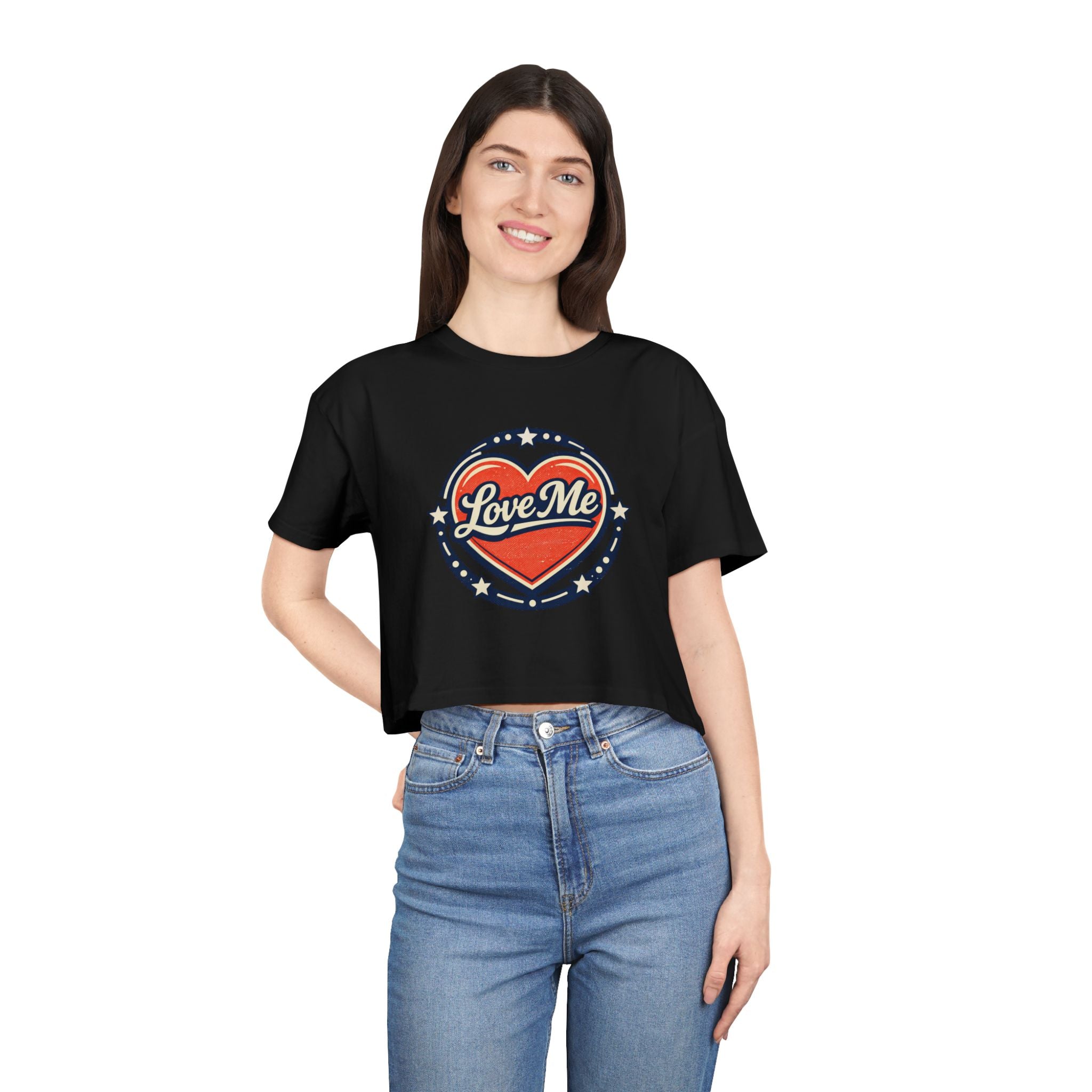Love Me Heart Crop Tee — Women's Crop Top