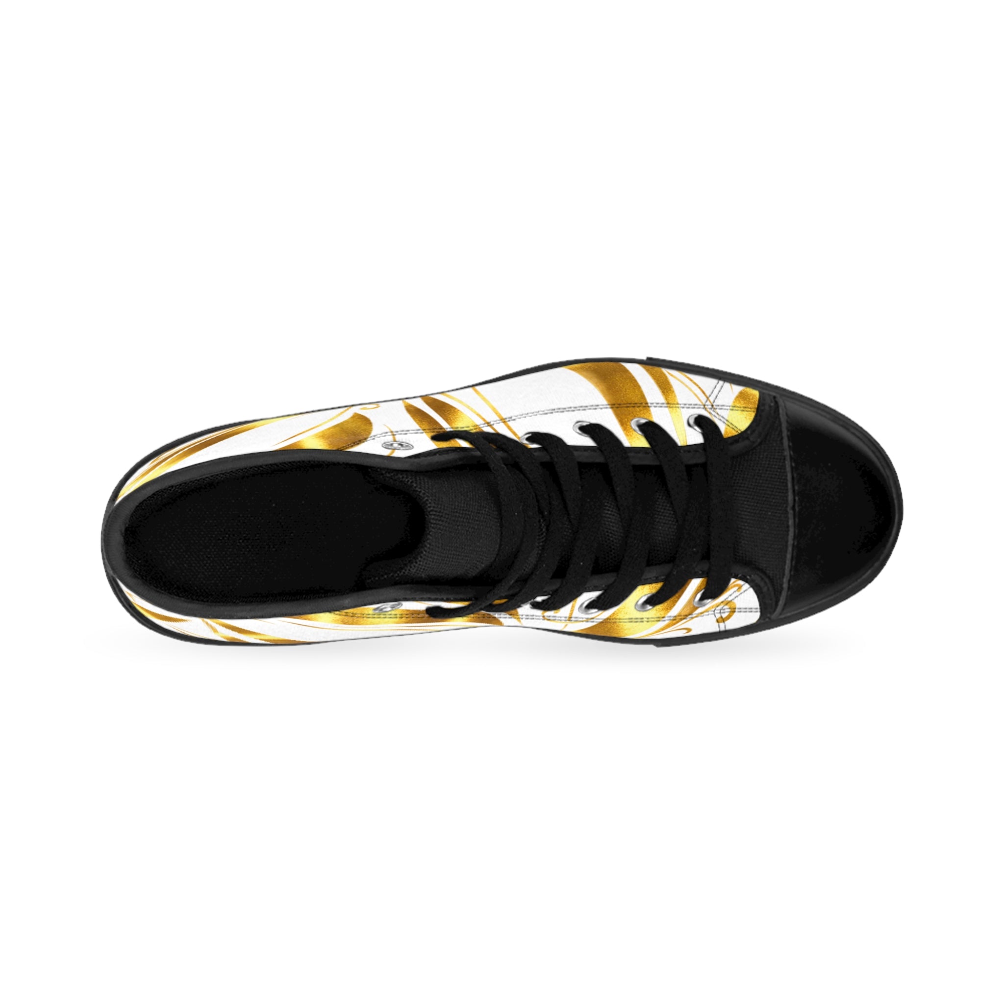 Gold Swirl High-Top Sneakers