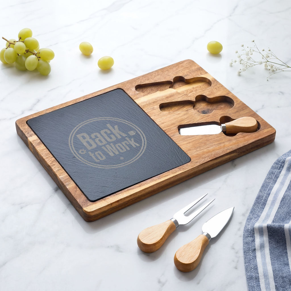 Engraved 'Back to Work' Charcuterie Board