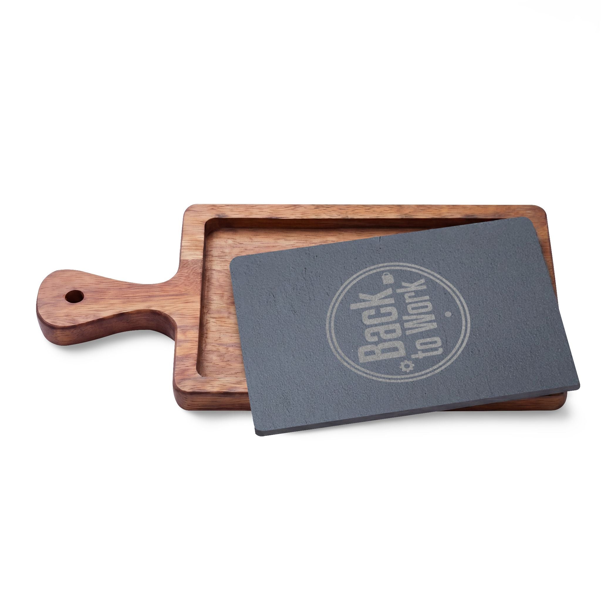 Engraved 'Back to Work' Charcuterie Board