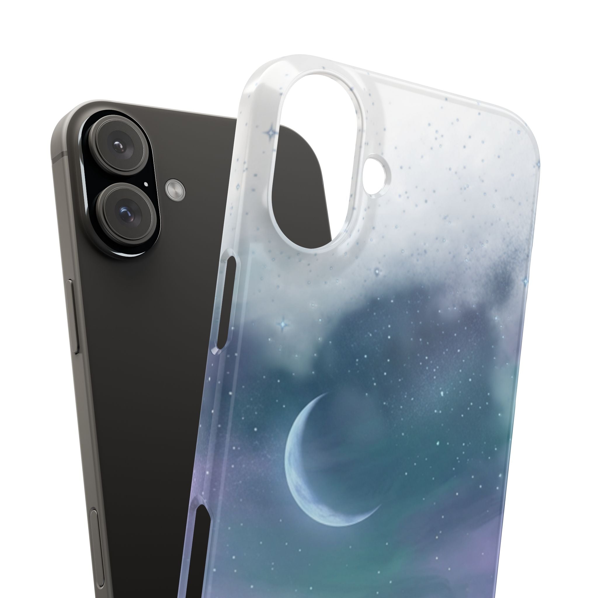 Phone Case – Night Sky Moon & Lake Artwork