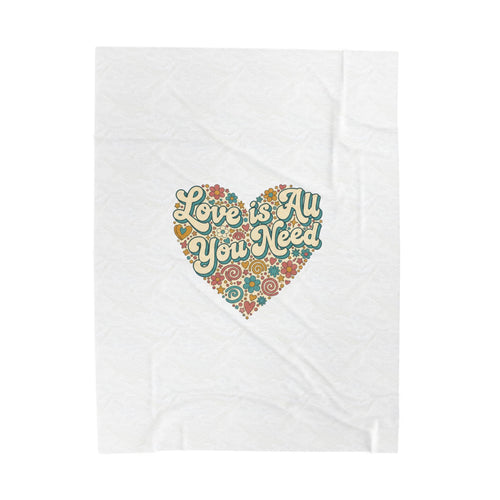 'Love Is All You Need' Velveteen Plush Blanket