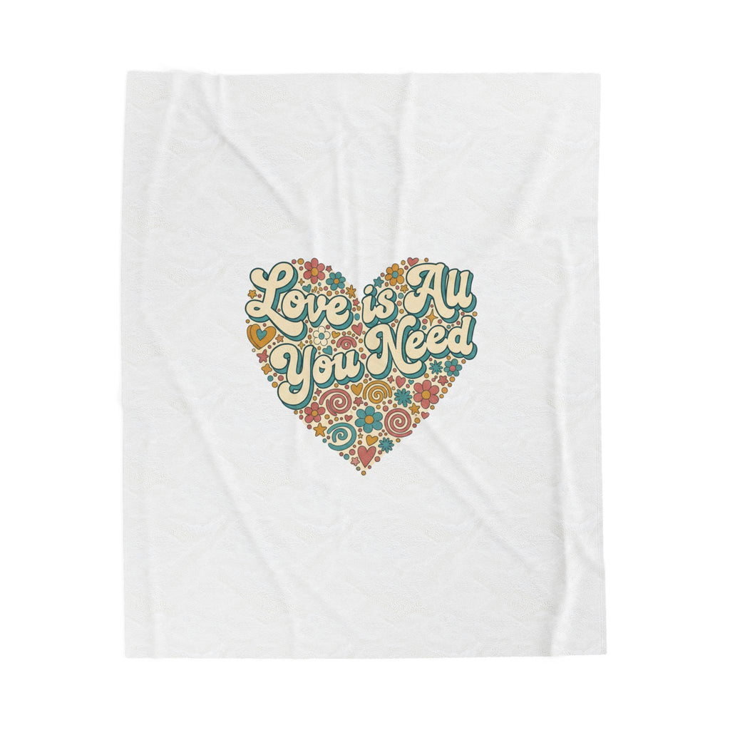 'Love Is All You Need' Velveteen Plush Blanket