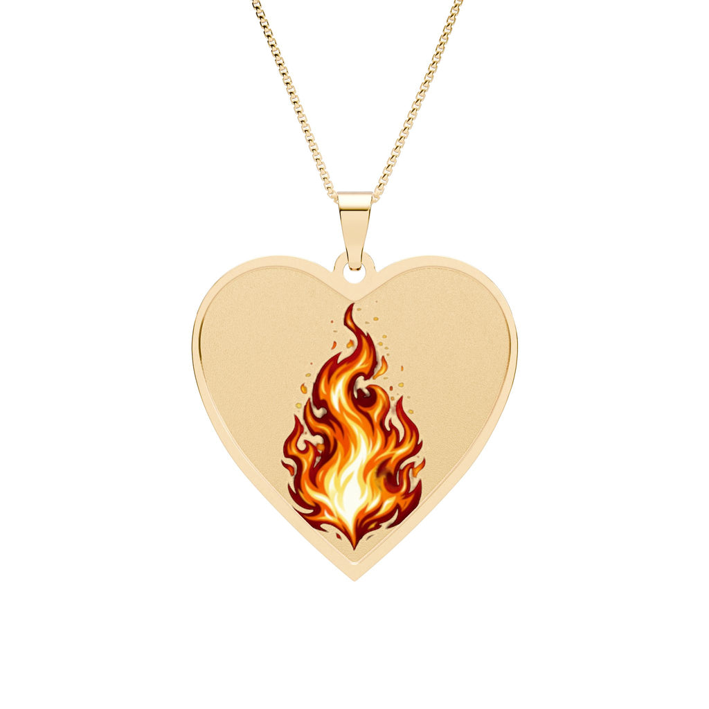 Heart Flame Pendant Necklace