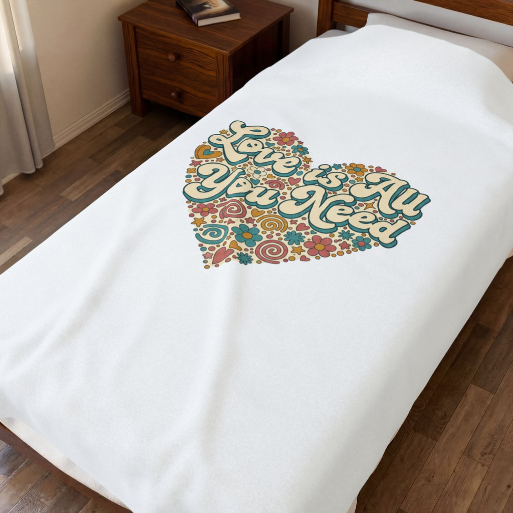 'Love Is All You Need' Velveteen Plush Blanket