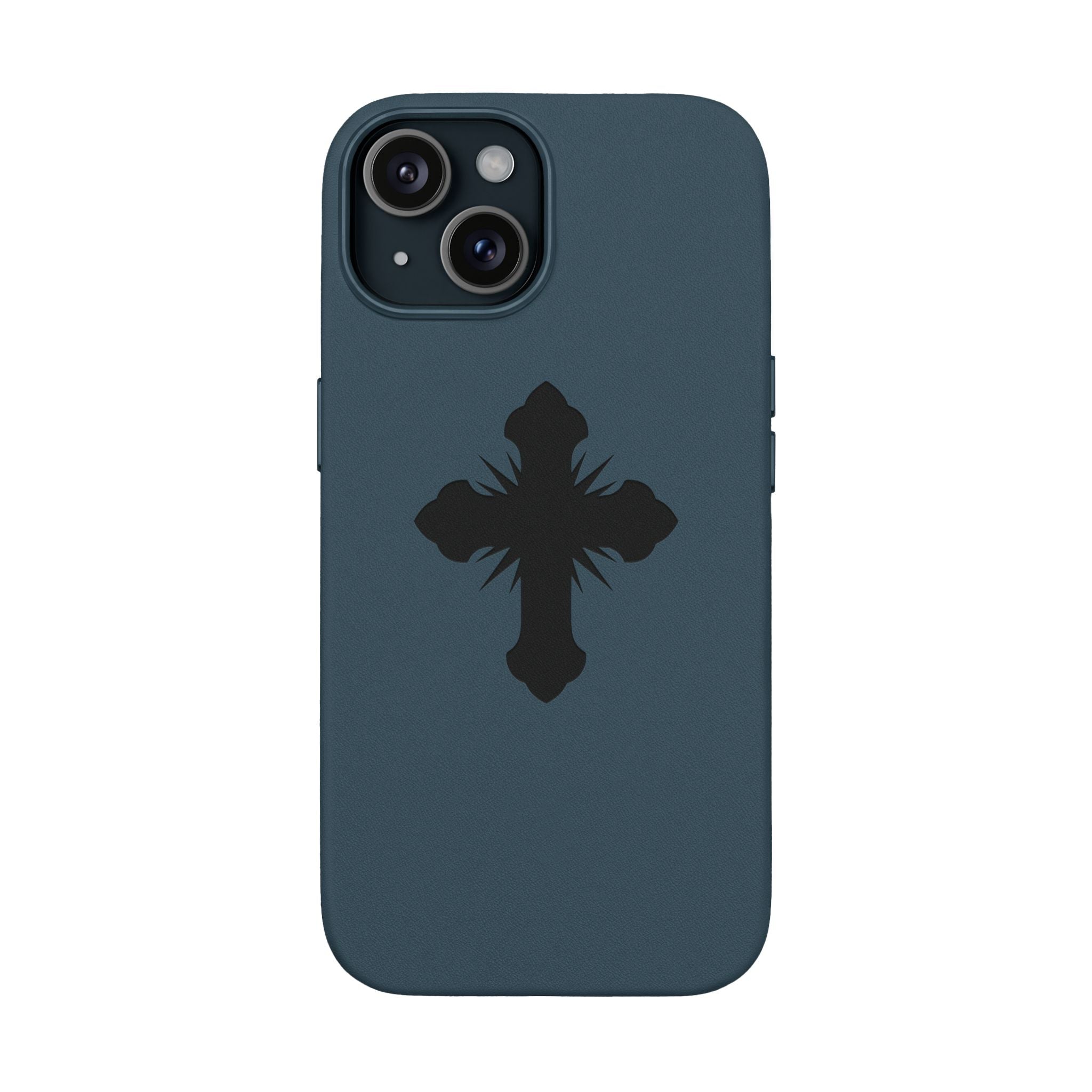 Leather Phone Case with Embossed Cross