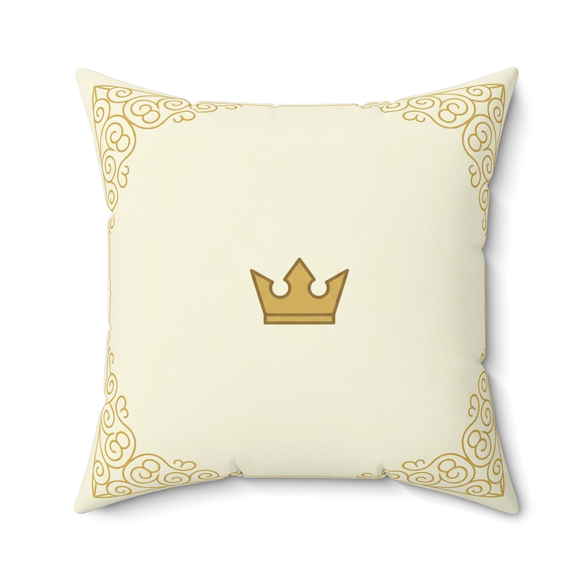 Royal Gold Crown Throw Pillow