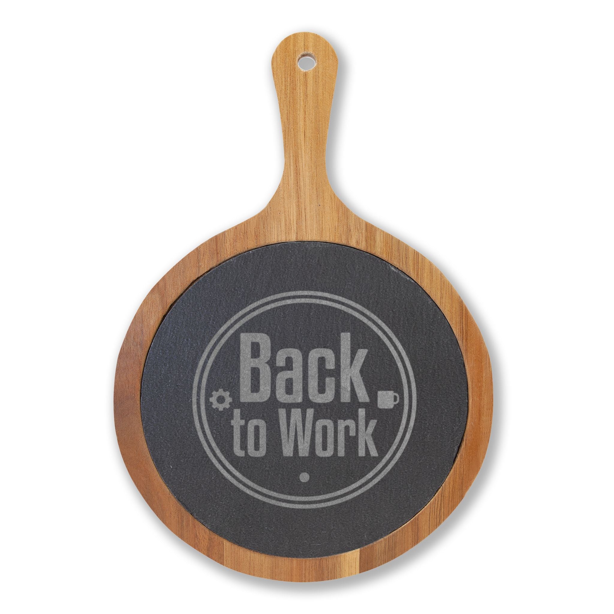 Engraved 'Back to Work' Charcuterie Board