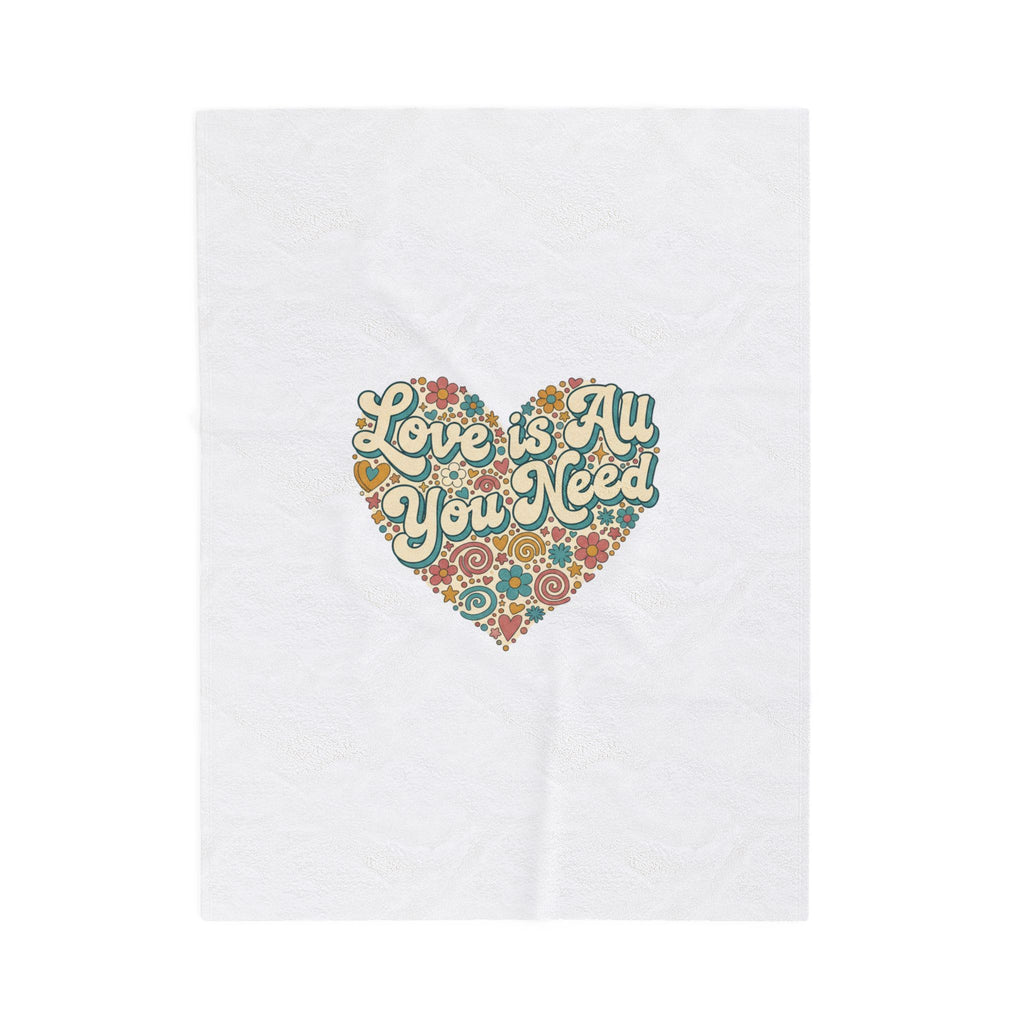 'Love Is All You Need' Velveteen Plush Blanket