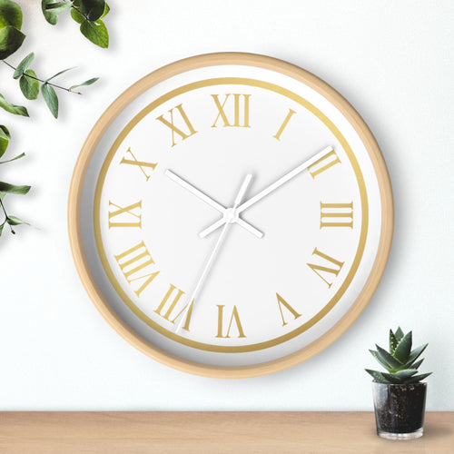 Black & Gold Roman Numeral Wall Clock